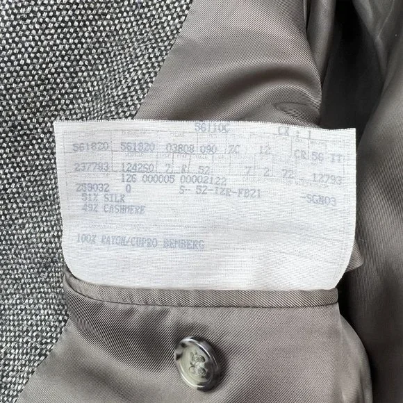 Ermenegildo Zegna Tan & Green Woven Cashmere Silk 3 Button 2 Vent Blazer Mens 42